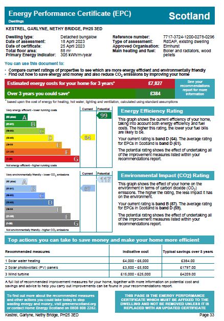 Energy Performance Certificate for Kestrel, Garlyne, **Closing Date 17/05/23 @12pm**, Nethy Bridge